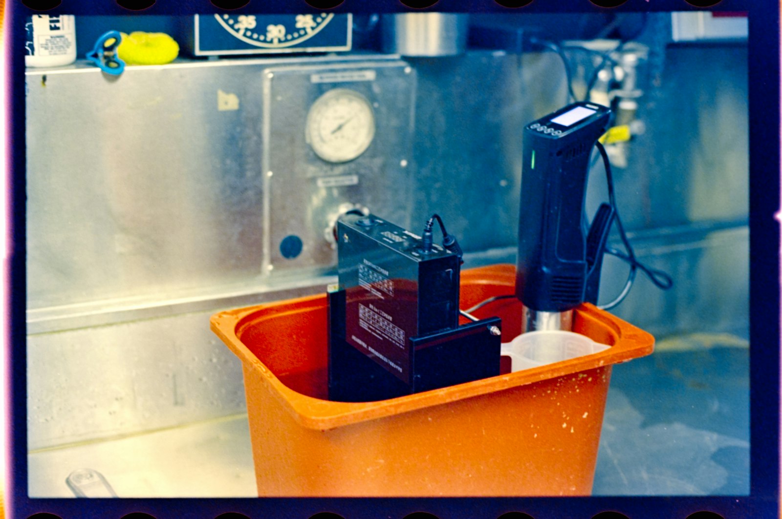 A sous-vide immersion circulator maintaining a precise water bath temperature